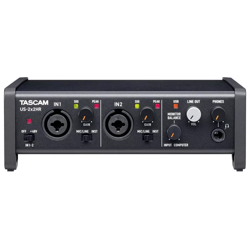 Tascam US-2x2HR interfaz de audio/MIDI USB, alta resolución, 2 entradas / 2 salidas