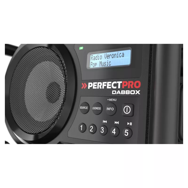 Perfectpro DABBOX Radio de obra DAB+ FM AUX Bluetooth antichoque