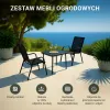 Conjunto de jardín Extralink Black Forest, textileno dos sillas + mesa negra
