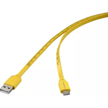 Cable USB Renkforce USB 2.0 conector macho USB-C macho USB-A amarillo impresión a medida métrica (RF-6721076)