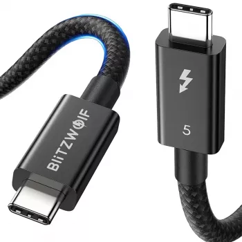 Cable USB-C BlitzWolf BW-HDC8 240 W 0,5 m – negro, cable de carga y datos USB-C a USB-C de alta potencia