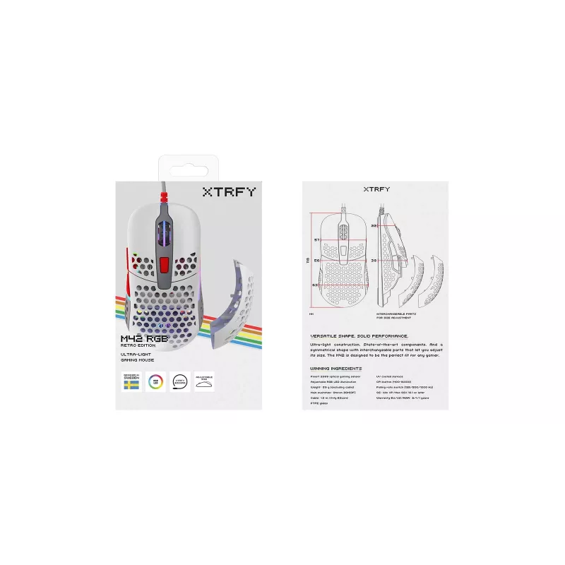 CHERRY XTRFY M42 Ratón Gaming Ambidiestro USB Type-A Óptico 16000 DPI