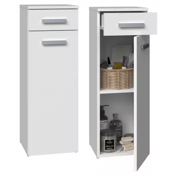 Semicolumna de baño con cajón Top E Shop Nel 30×30×85 cm blanco mate