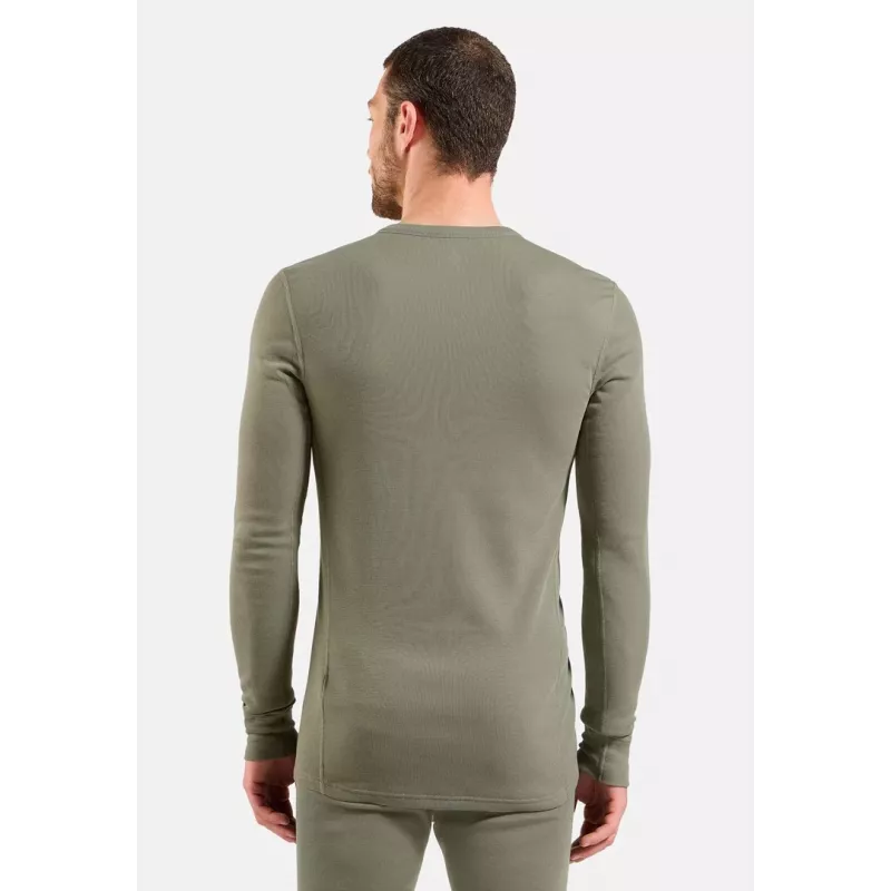 ODLO BL TOP Cuello redondo manga larga ACTIVE WARM Ropa térmica de manga larga, talla M, gris