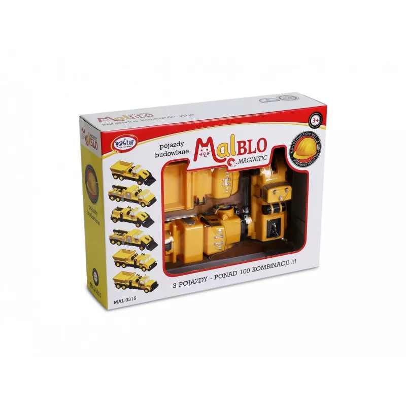 Set de vehículos Popular Playthings Mix or Match Vehicles Construction Negro Amarillo