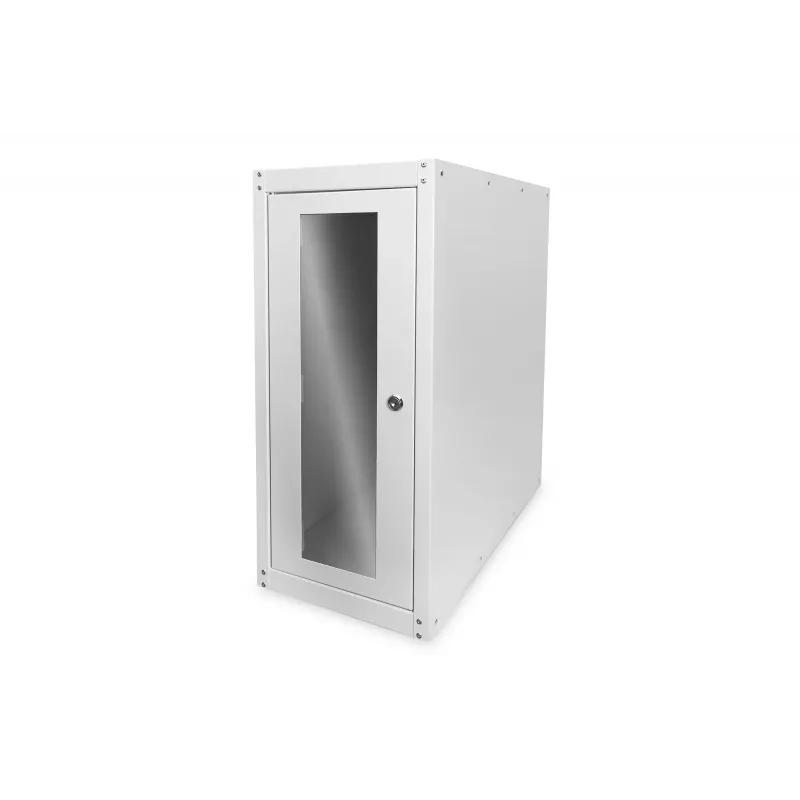 Digitus Caja de ordenador con puerta de cristal, con ruedas, con cerradura, con ranuras de ventilación