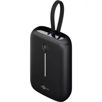 Batería externa portátil Goobay 10.000 mAh con cable USB-C integrado – 20 W compacta para llevar (76251)