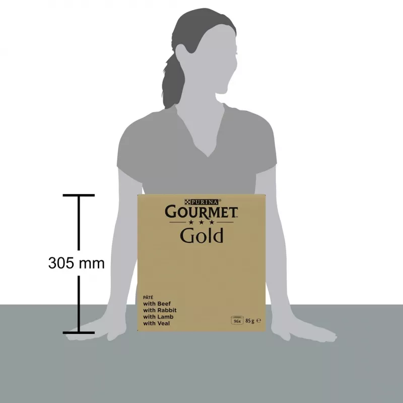 Purina Gourmet Gold mousse, surtido de 4 sabores, comida húmeda para gatos, 96 x 85 g