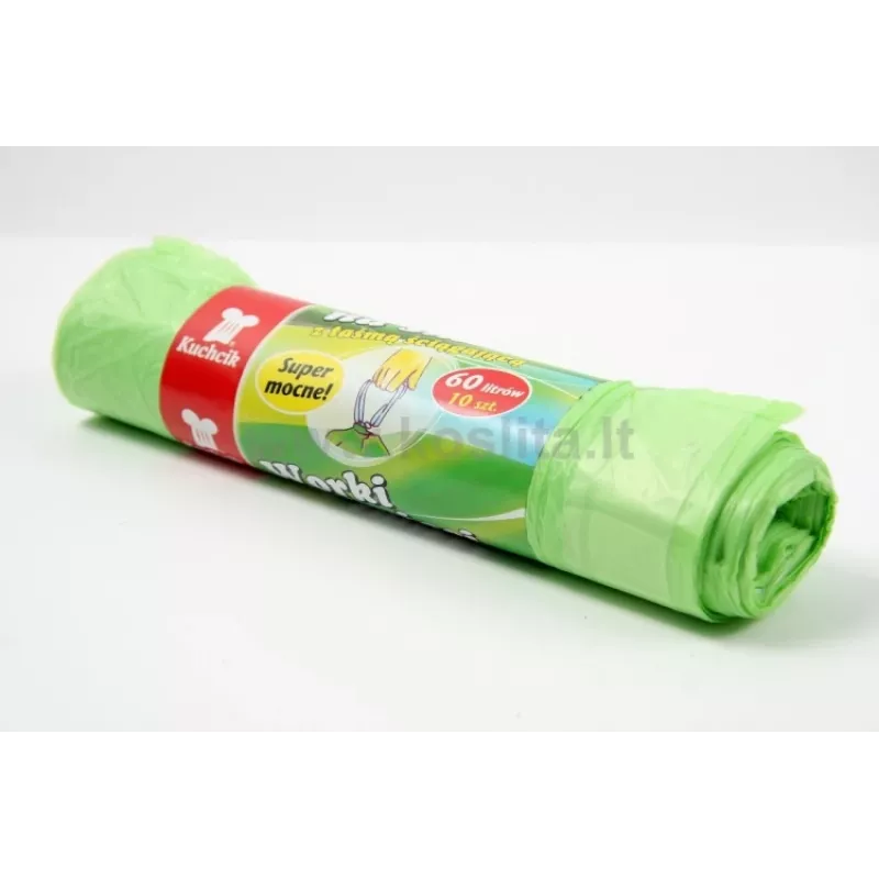 Bolsas de basura sin especificar con cordón 60 L HDPE verde