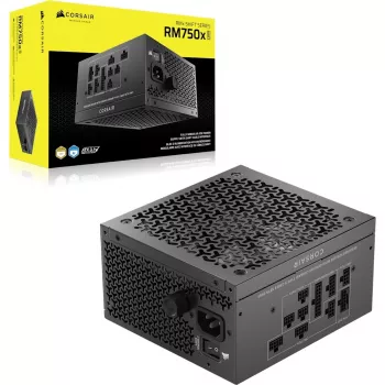 Fuente de alimentación CORSAIR RMx Shift RM750x 750 W ATX 24 pines 80 PLUS Gold, negra, ventilador de 140 mm