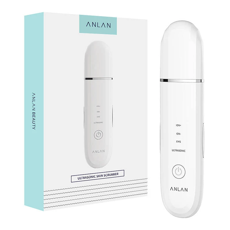 Cepillo ultrasónico para la piel ANLAN ALCPJ07-02 – blanco, dispositivo de exfoliación ultrasónica y limpieza profunda