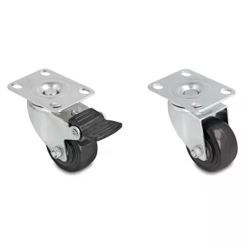 Ruedas DeLOCK 66754 negro plata acero 5 cm de diámetro