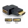 Adaptador HDMI macho a HDMI hembra 90° derecha DeLOCK 65076
