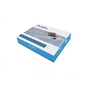 Tarjeta de red Ethernet interna LANBERG PCE-1GB-201, PCI Express, 1× RJ-45 Gigabit (1000 Mbit/s), negro