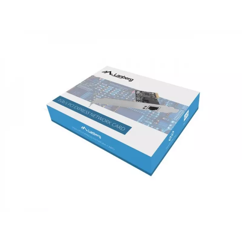Tarjeta de red Ethernet interna LANBERG PCE-1GB-201, PCI Express, 1× RJ-45 Gigabit (1000 Mbit/s), negro