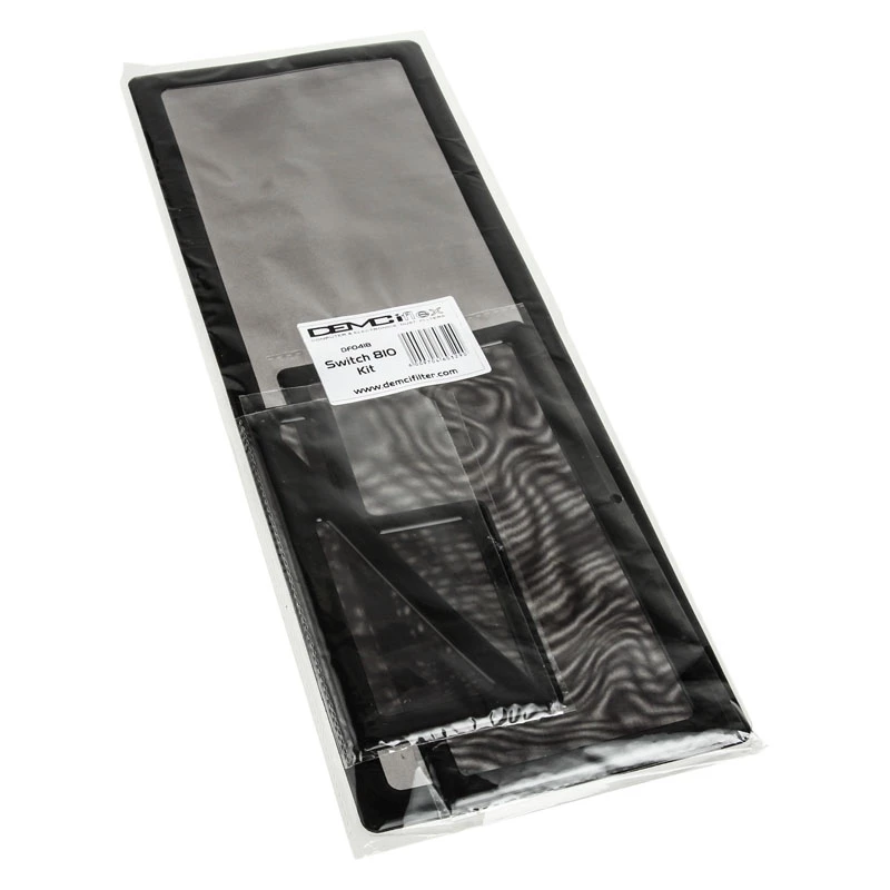 Set de filtros antipolvo DEMCiflex para NZXT Switch 810, negro sobre negro, filtros de repuesto