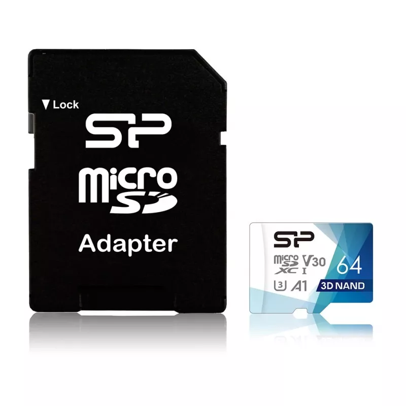 Tarjeta microSDXC Silicon Power Superior Pro 64 GB UHS-III U3 V30 100/80 MB/s con adaptador SD