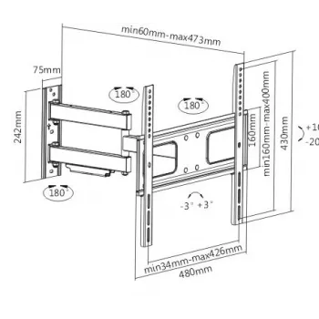 Sunne | Soporte de pared | 23-42-EAX2 | Articulado | 32-55