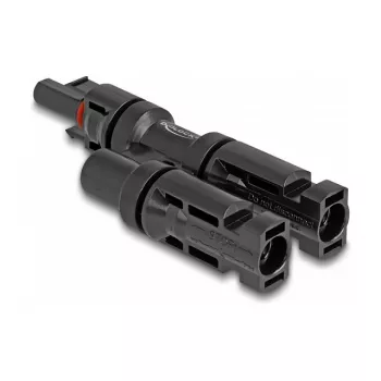Conector solar DeLOCK DL4 1 hembra a 2 macho negro