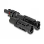 Conector solar DeLOCK DL4 1 hembra a 2 macho negro