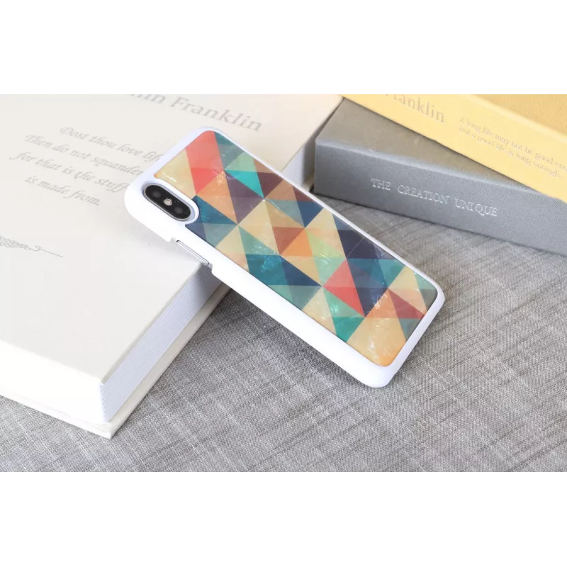 Funda protectora iKins para iPhone XS/S Mosaik blanco