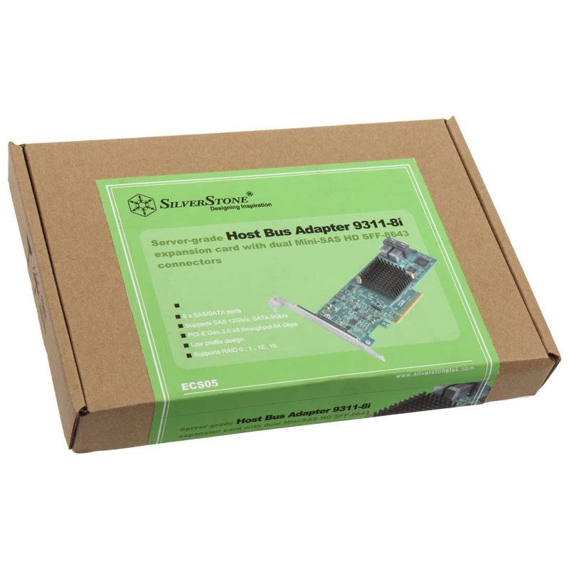 Controladora RAID SilverStone SST-ECS05 PCIe x8 para 8x SAS/SATA (9311-8i)