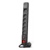 Regleta de enchufes Acar S6 protección contra sobretensiones – 6 tomas, cable de 5 m, negra