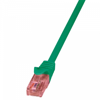 Cable de red LOGILINK 0,25 m Cat6 U/UTP con conectores macho RJ-45, verde