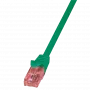 Cable de red LOGILINK 0,25 m Cat6 U/UTP con conectores macho RJ-45, verde