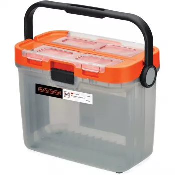 Taladro percutor atornillador de batería BCKSB02, 18 voltios (naranja/negro, batería de litio 1,5 Ah, caja de almacenamiento, set de accesorios de 62 piezas)