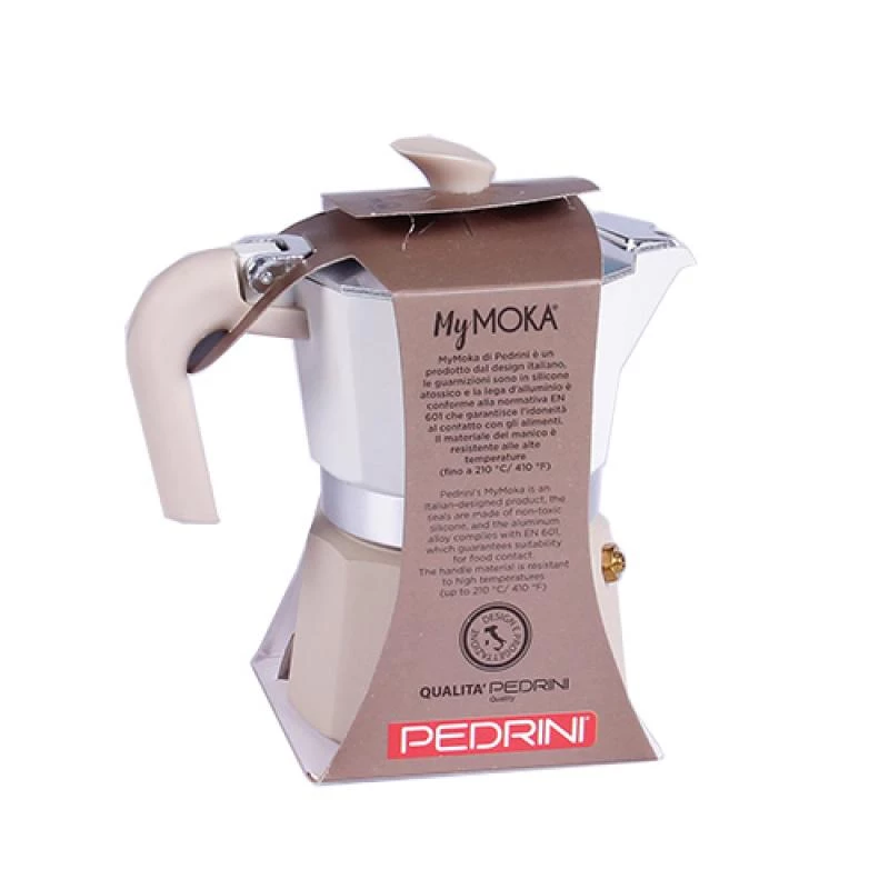 Cafetera moka Pedrini 02CF168 — Cafetera exprés de aluminio para fogones, capacidad de 3 tazas