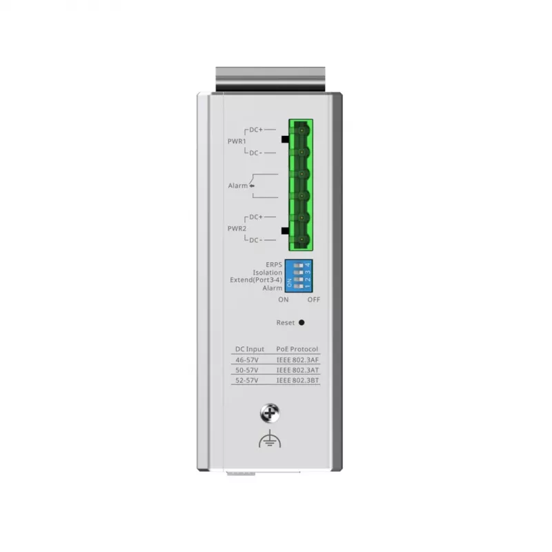 Switch de red gestionado L2 RUIJIE RG-NIS2100-4GT2SFP-HP — 4× Gigabit RJ45, 2× SFP, PoE++ (180 W), montaje en rack/pared/DIN