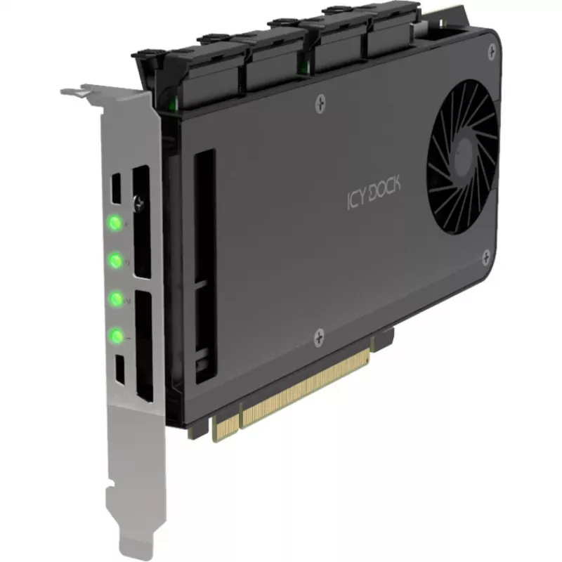 Tarjeta adaptadora para marco móvil icy dock MB204MP-1B — marco móvil hot-swap para 4 × SSD M.2 NVMe