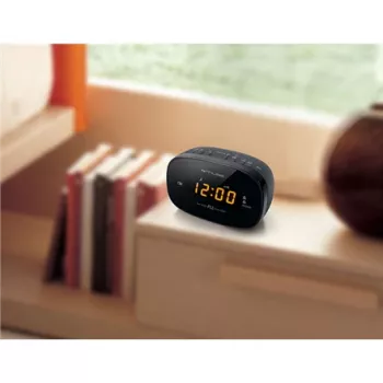 Radio reloj Muse M-150CR con sintonizador FM-PLL, pantalla LED de 1,52 cm, alarma (radio/zumbador), AC 230V/AAA pilas