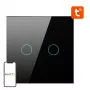 Interruptor de luz inteligente Avatto ZTS02-EU-B2 ZigBee 2 vías negro, montaje en pared, modelo EU