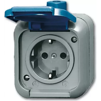 Busch Jaeger 2083-0-0368 Toma de corriente CEE 7/3 Azul - Gris (2083-0-0368)