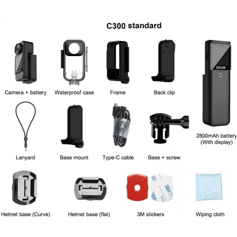 Action cam SJCam C300 4K 30fps, diseño compacto sumergible