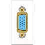 Kindermann Konnect flex 45 click VGA 1 m - faceplate modular snap-in