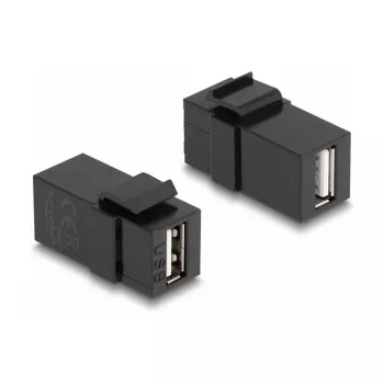 DeLOCK módulo Keystone USB 2.0 A conector hembra a USB 2.0 A conector hembra negro