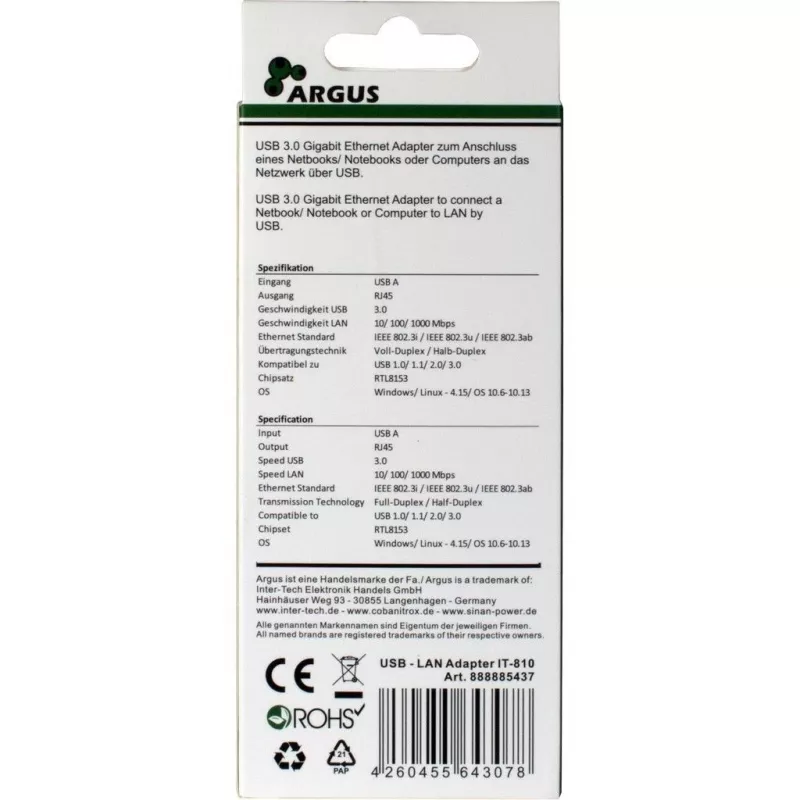 Tarjeta de interfaz Inter-Tech ARGUS IT-810