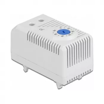 Termostato DELOCK 66823, carcasa de plástico IP20, 30 W, 250 V, 10 A, 43×60×33 mm, azul/gris