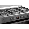 Cocina de gas y eléctrica MPM MPM-93-KGM-33 90 cm acero inoxidable, clase de eficiencia energética A