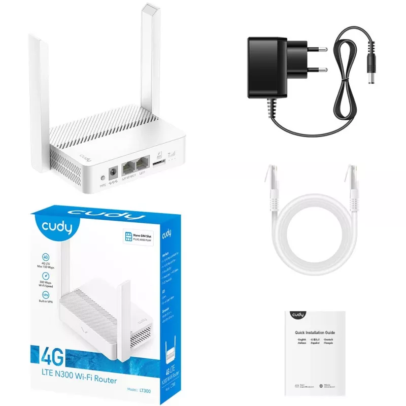 Router inalámbrico Cudy LT300 Fast Ethernet banda única (2,4 GHz) 4G blanco