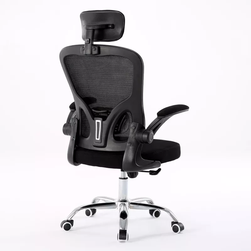 Silla de oficina top e shop DORY CZERŃ — asiento acolchado, respaldo de malla, 650×620 mm, altura hasta 122 cm