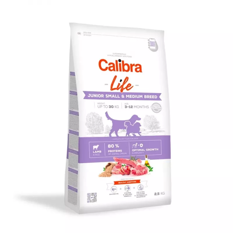 CALIBRA Dog Life Junior Small&Medium Breed Lamb - pienso seco para perros - 2,5 kg