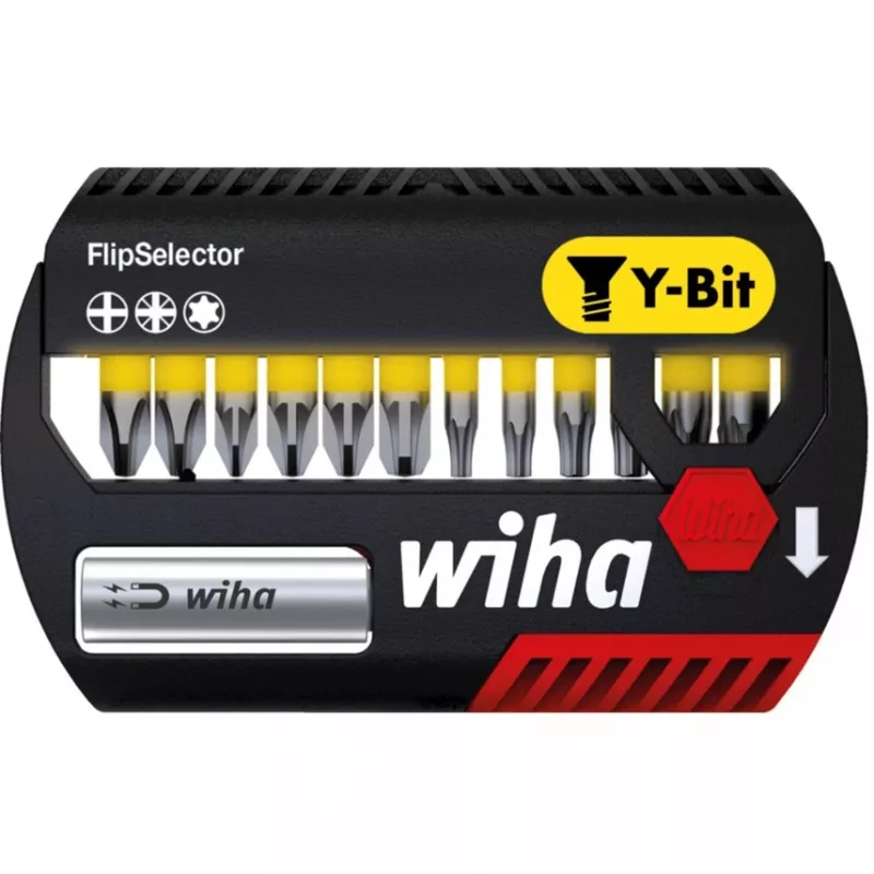 Wiha FlipSelector Y juego de puntas, 13 piezas, 25 mm, PH/PZ/TX (41827)