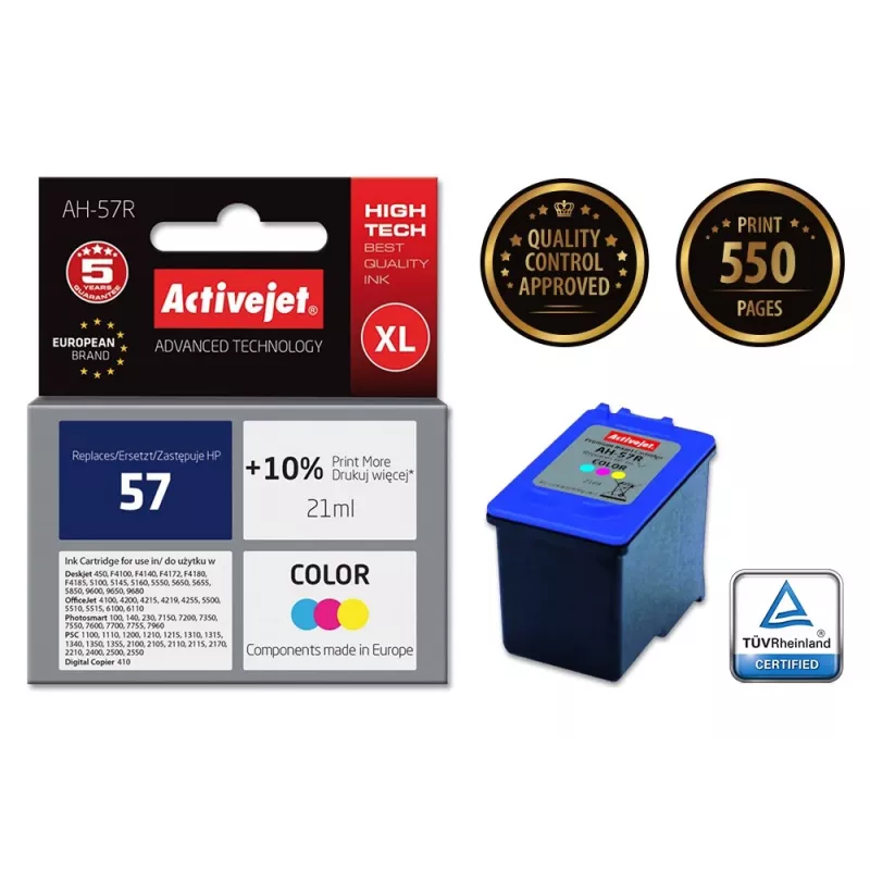 Activejet AH-57R tinta (sustituto de HP 57 C6657AE; Premium; 21 ml; color)