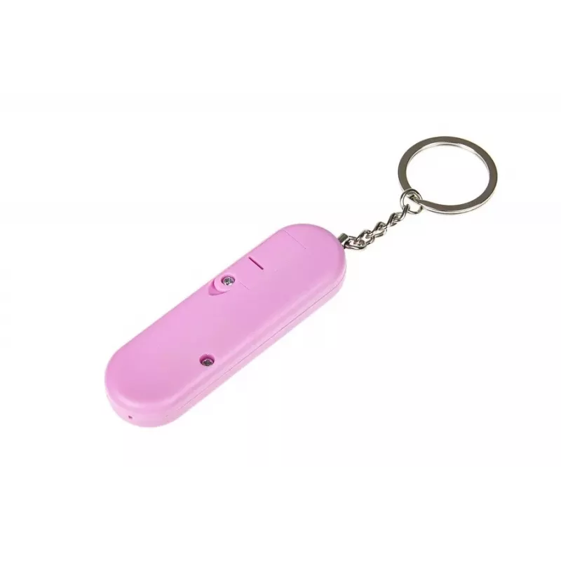 Alarma personal GUARD YC-001-PI 130 dB rosa dispositivo de seguridad compacto, pilas LR41, alcance 200 m