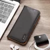 Funda de cuero Dux Ducis Hivo con solapa, cartera de cuero natural para tarjetas y documentos, Samsung Galaxy S22+ (S22 Plus), negra