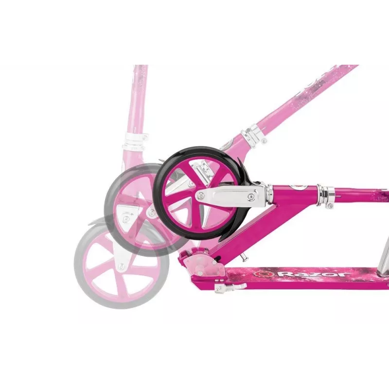 Patinete Razor A5 Lux – aluminio plegable, ruedas de poliuretano de 20 cm, manillar ajustable, carga máx. 100 kg, rosa